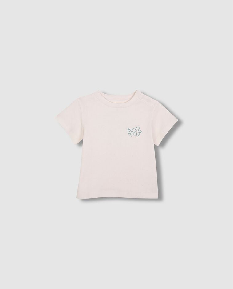 T-shirt imprim&eacute; blanc