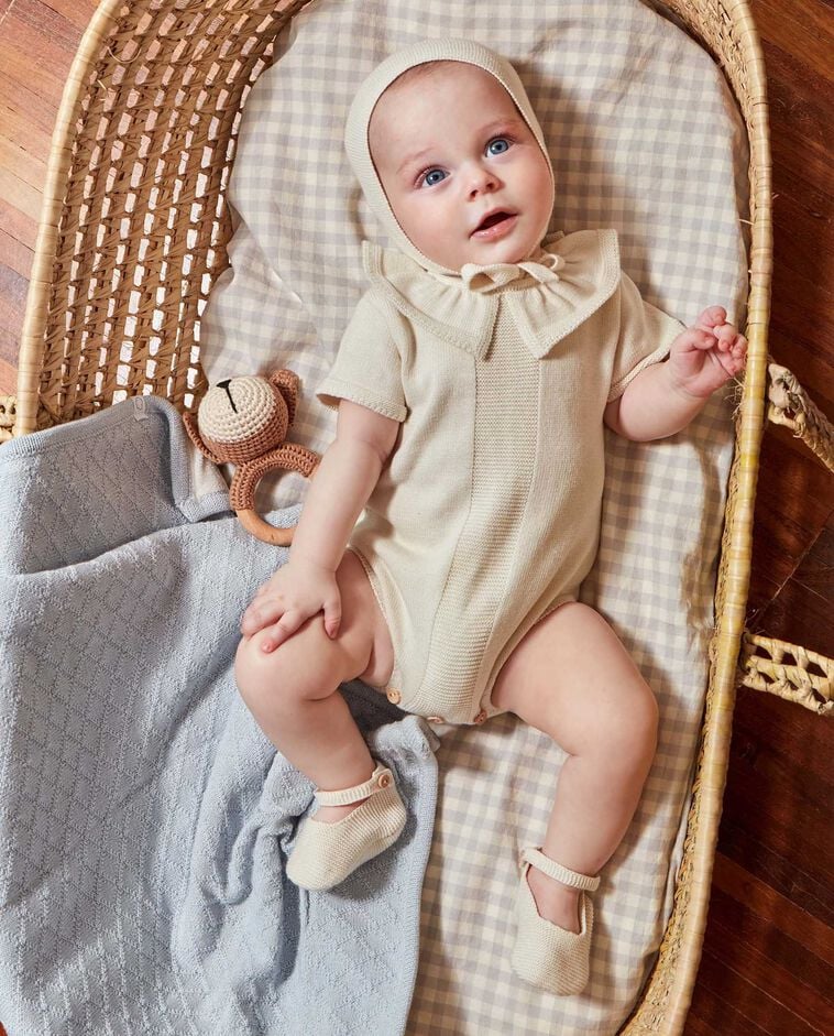 Babygrow com malha bobo branco/a