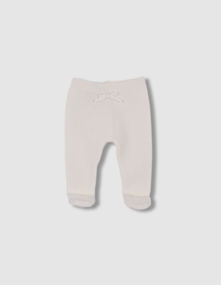 Ghette in maglia  punto garter color bianco sporco