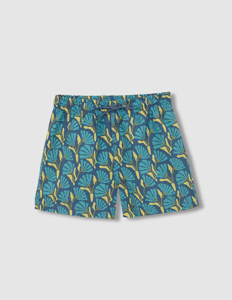 Fato de banho de flores azul