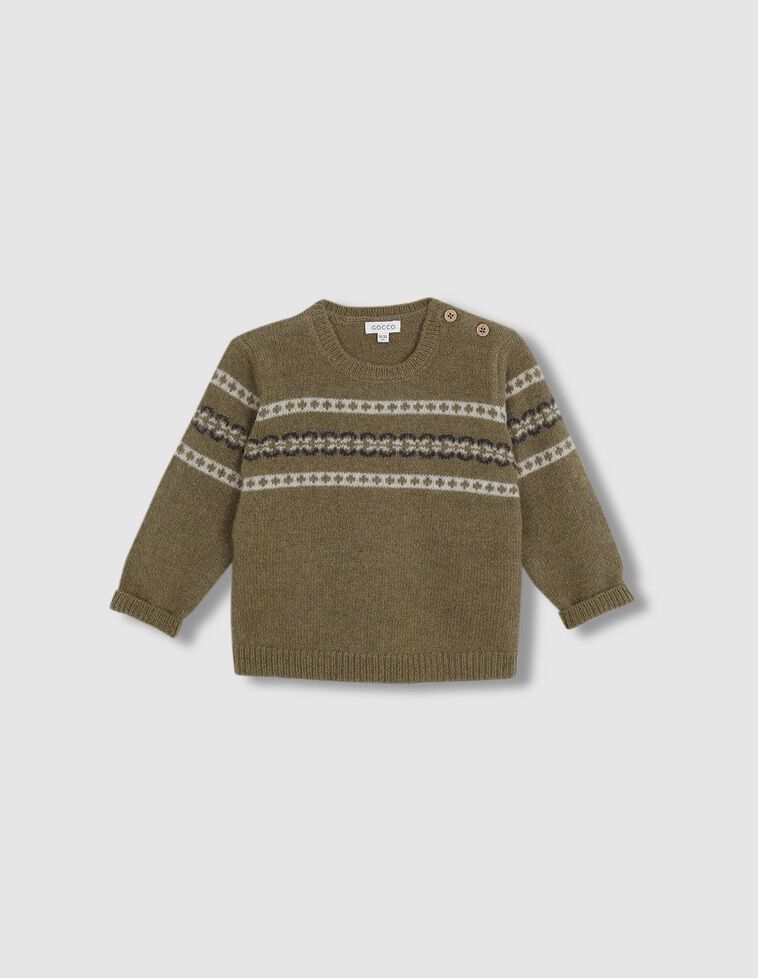 Pull à motif jacquard vert