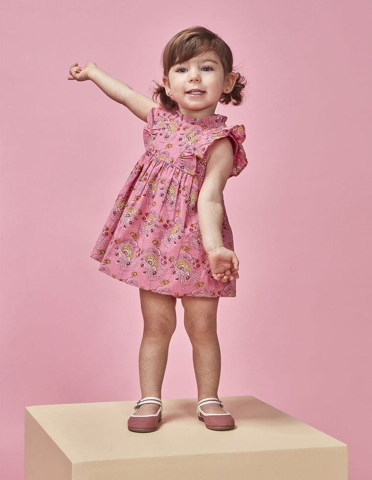 Robe imprimée indienne rose