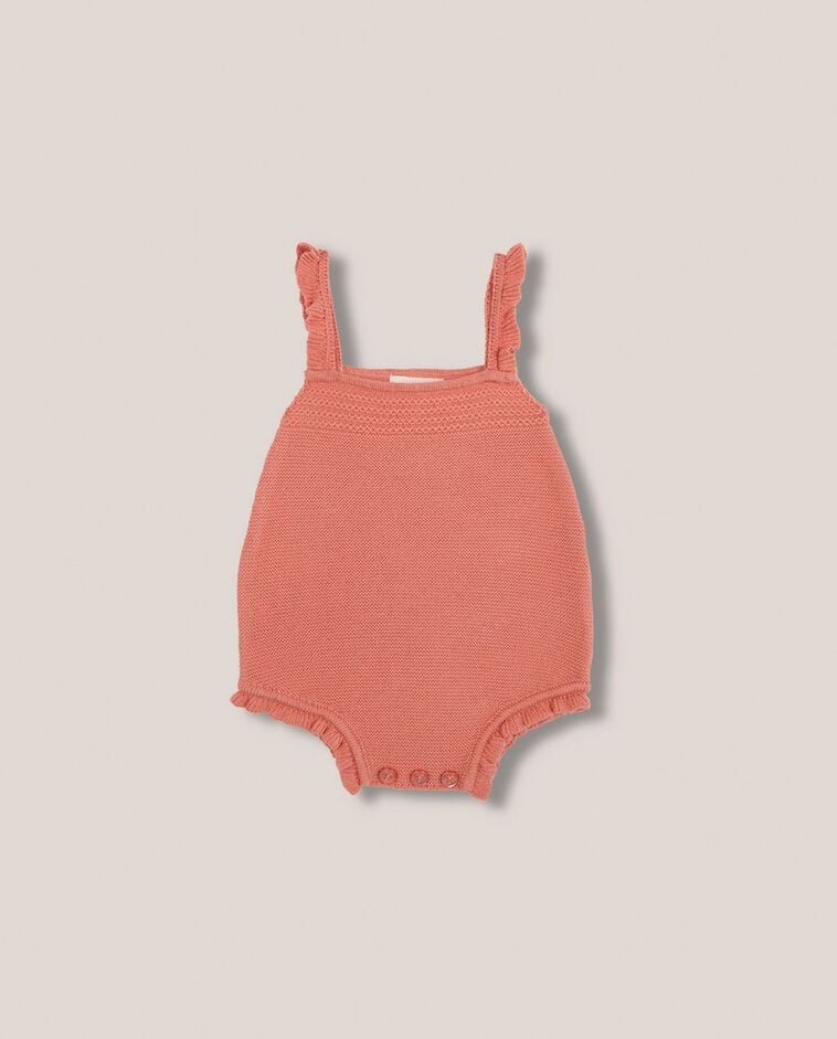 Barboteuse &agrave; volants rose