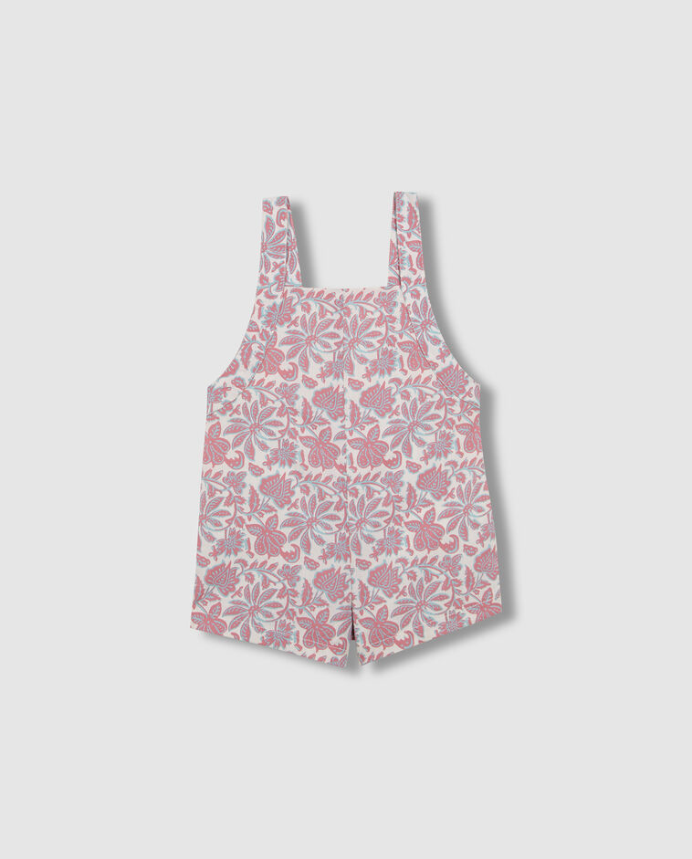 Salopette courte en popeline beige clair