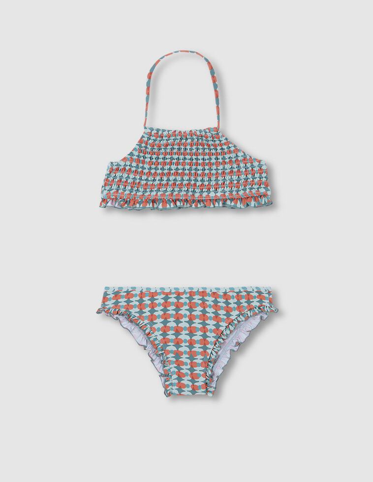 Biquini com estampado retro  esverdeada