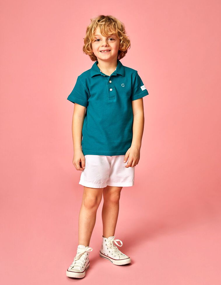 Polo in piqué color blu