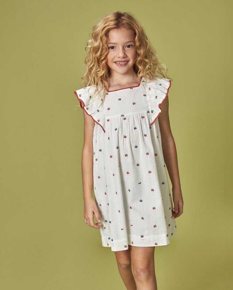 Robe &agrave; volants blanche