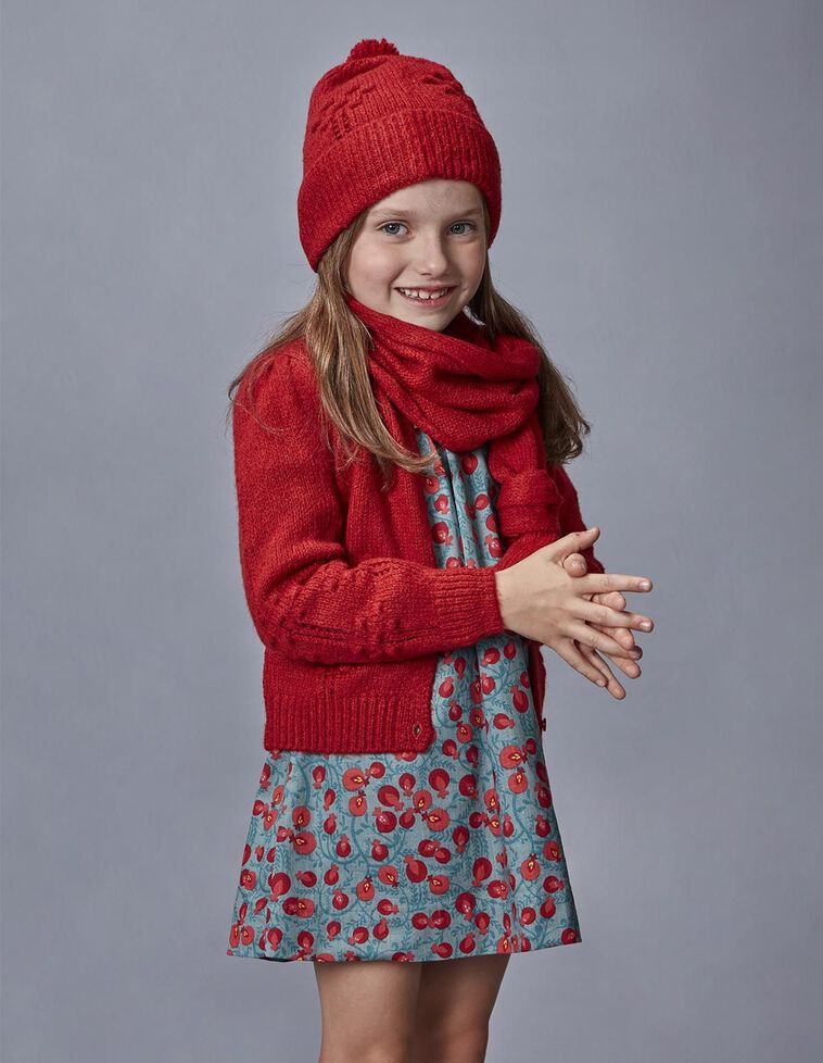 Bonnet ajouré rouge