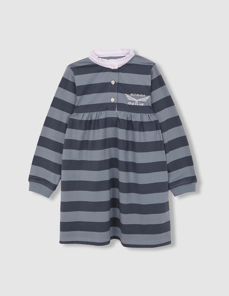Robe polo avec broderie vert pétrole