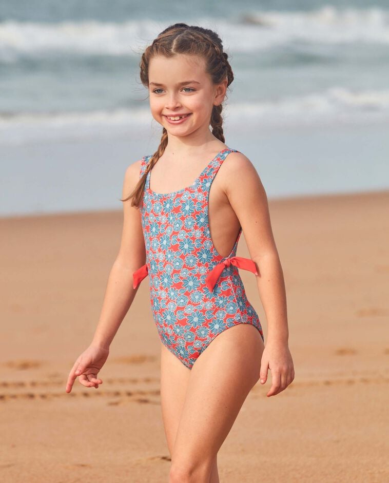Maillot de bain grande fleur rose
