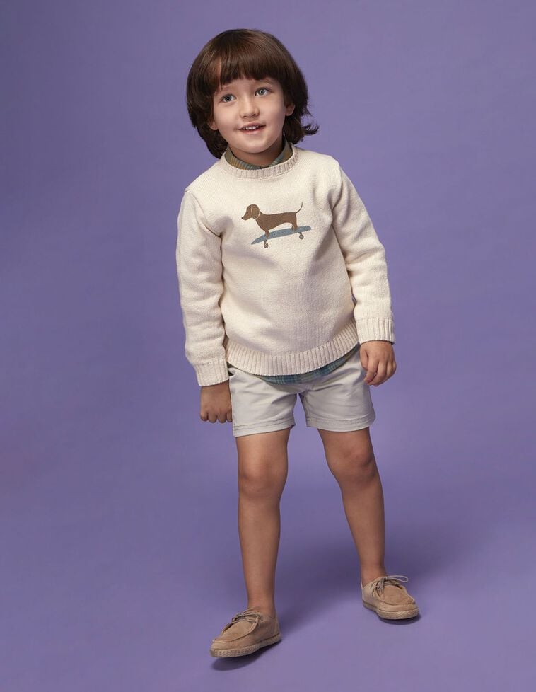 Pull avec intarsia pierre