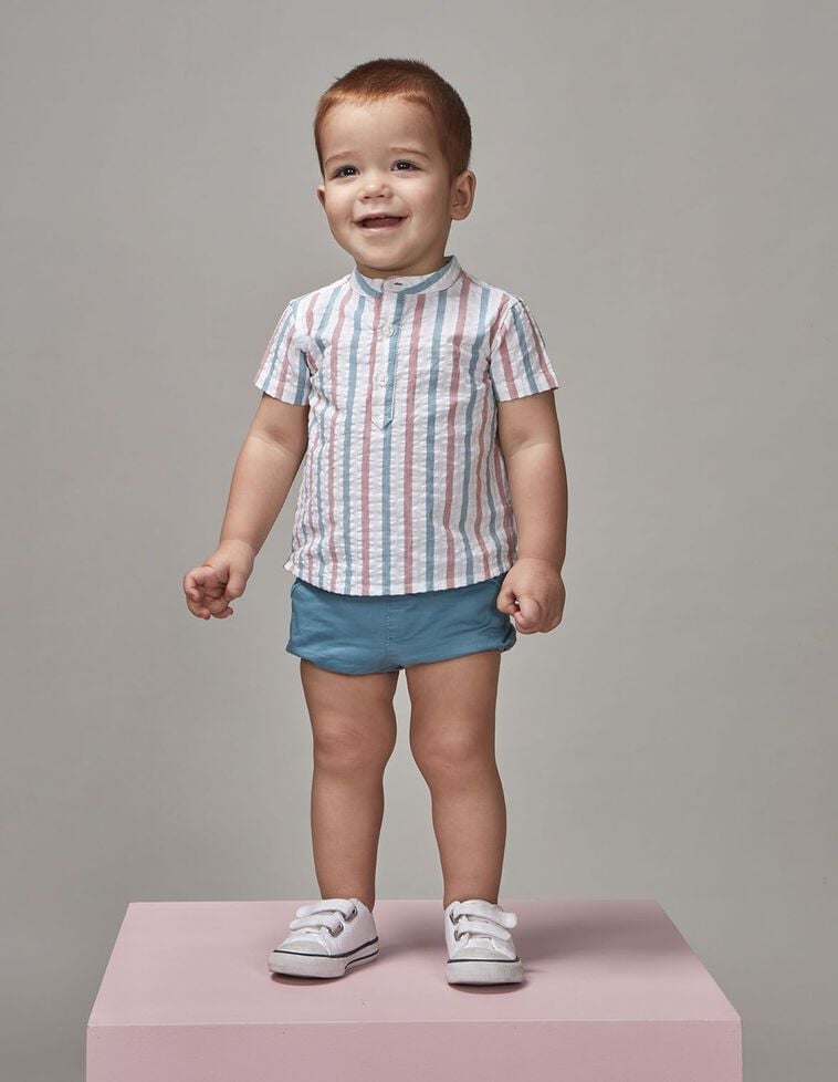 Chemise rayée bleu clair
