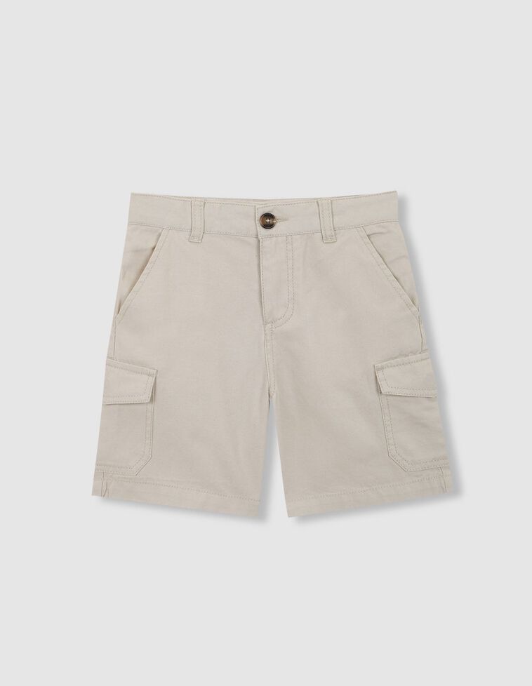 Steinfarbene Cargo-Shorts
