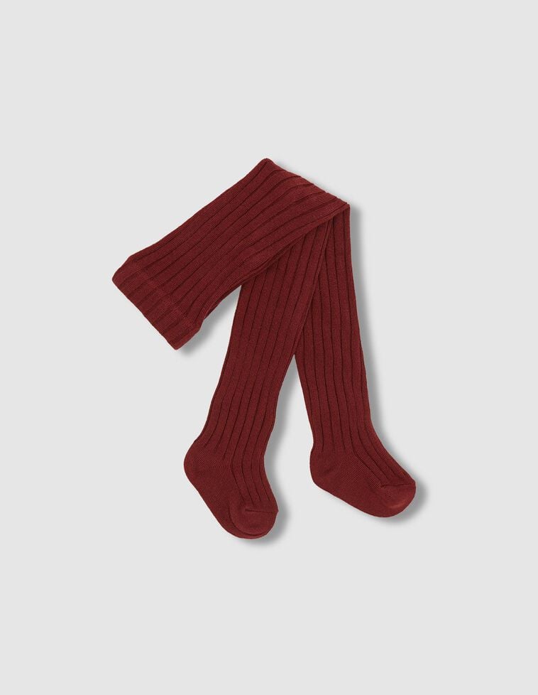 Collants côtelés grenat