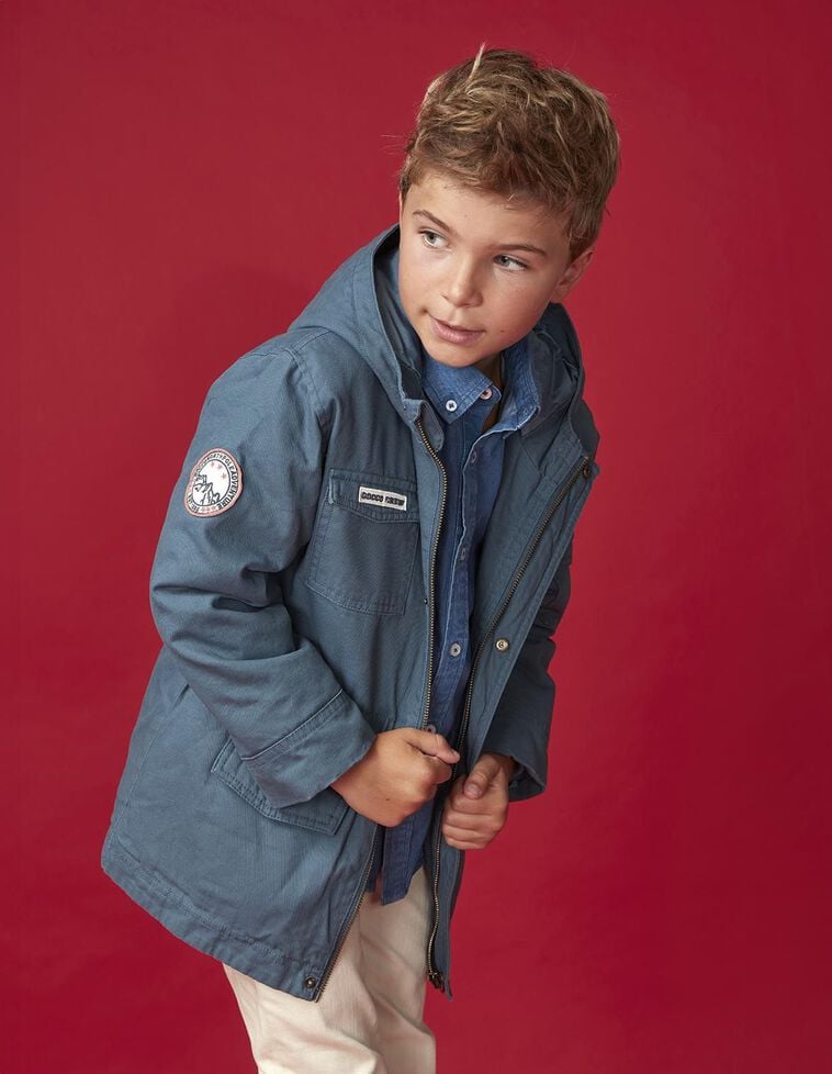 Parka con cappuccio verde