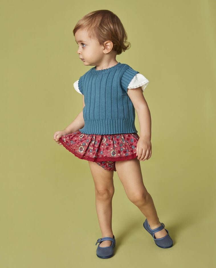 Gilet en maille bleu