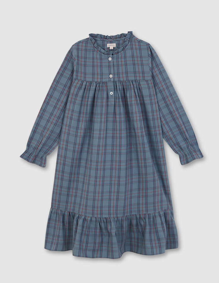Camicia Da Notte A Quadri Corallo Scuro