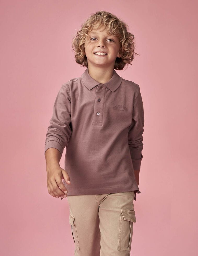 Polo en piqué avec motif tête de mort violet