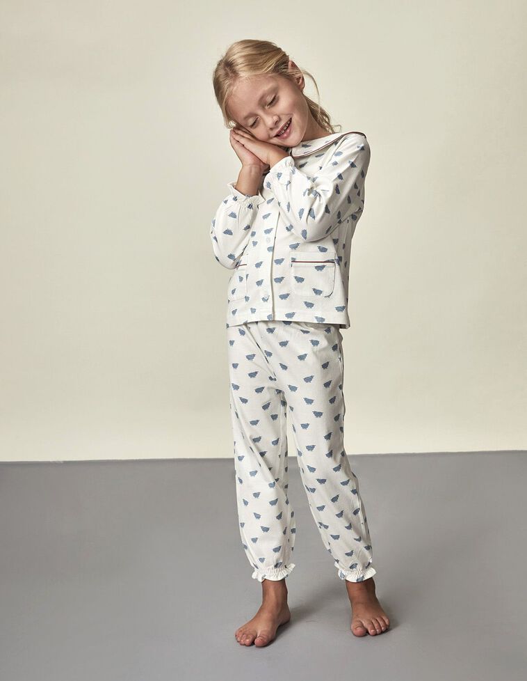 Pijama Estampado Ovelhinhas Branco Sujo