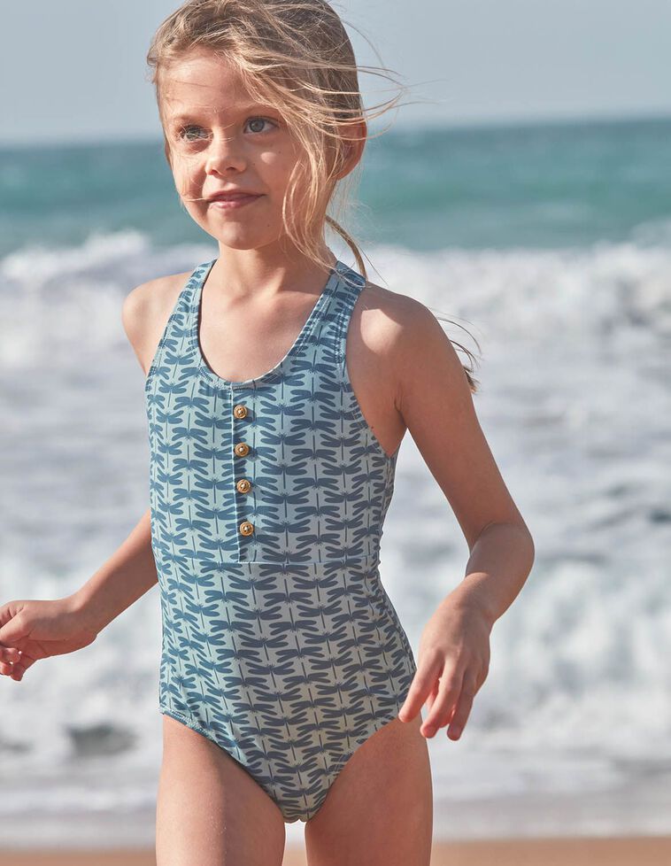 Costume da bagno con stampa libellule verde