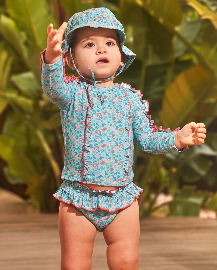 Culotte &agrave; fleurs bleu clair