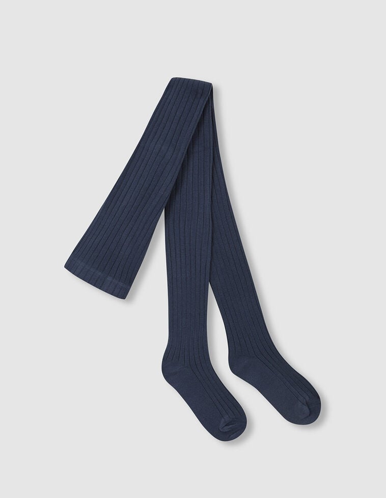 Collants basiques côtelés vert pétrole