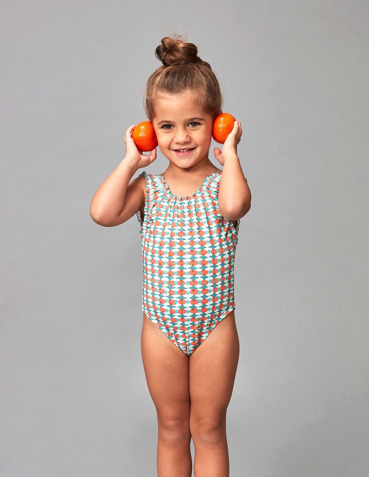 Fato de banho com estampado retro  esverdeada