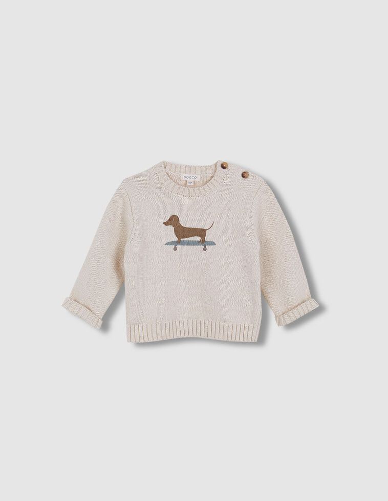 Pull avec intarsia pierre