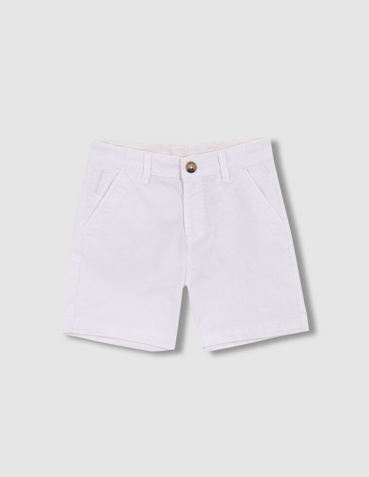 Weiße Twill-Chino-Shorts