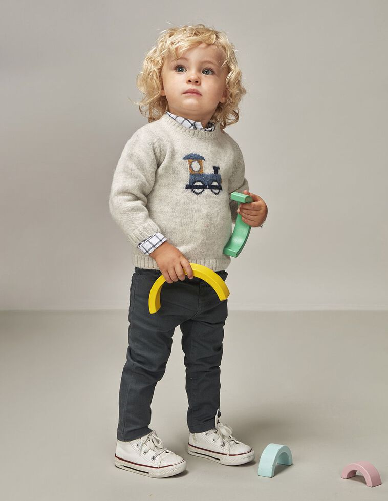 Camisola Com Comboio Pedra Melange
