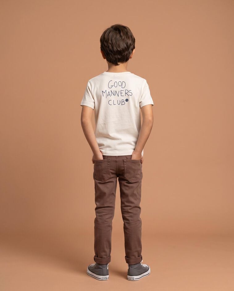 T-shirt branca &ldquo;good manners&rdquo; menino
