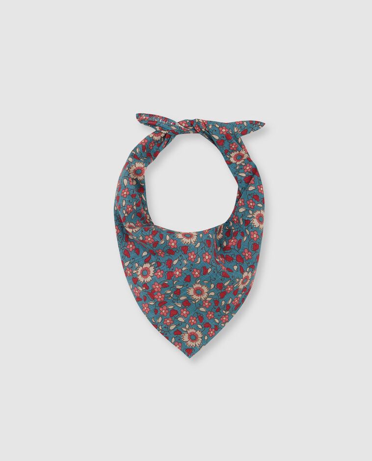 Foulard imprim&eacute; bleu