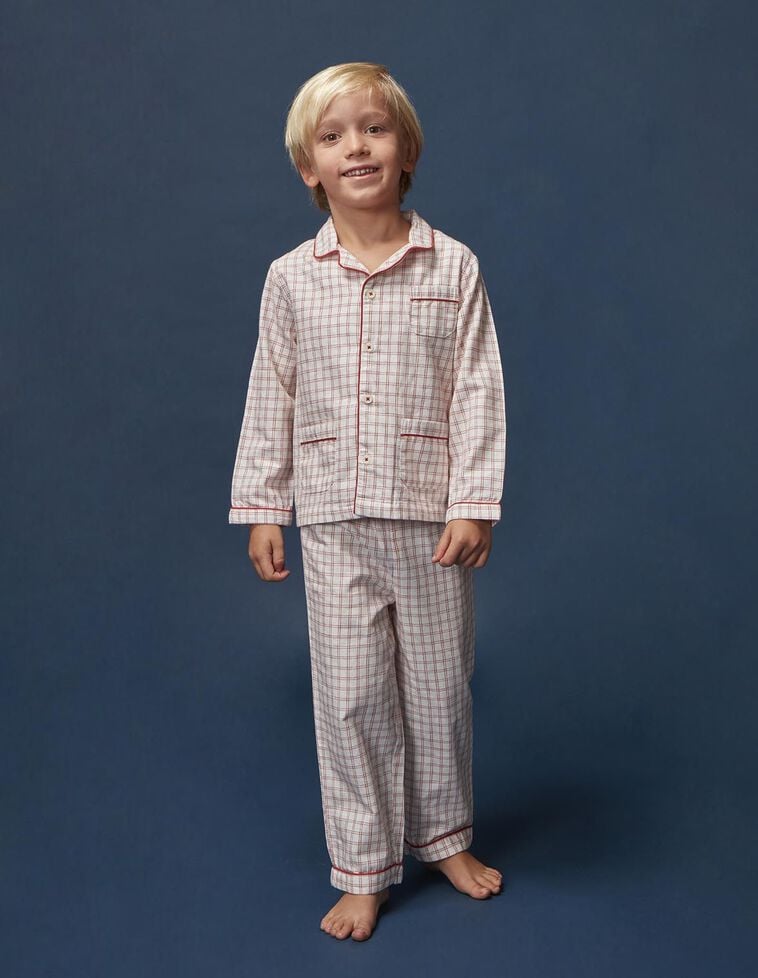 Pyjama à carreaux blanc