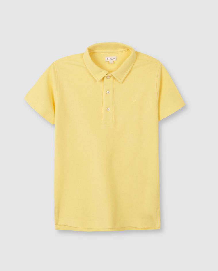 Polo basique en piqu&eacute; jaune