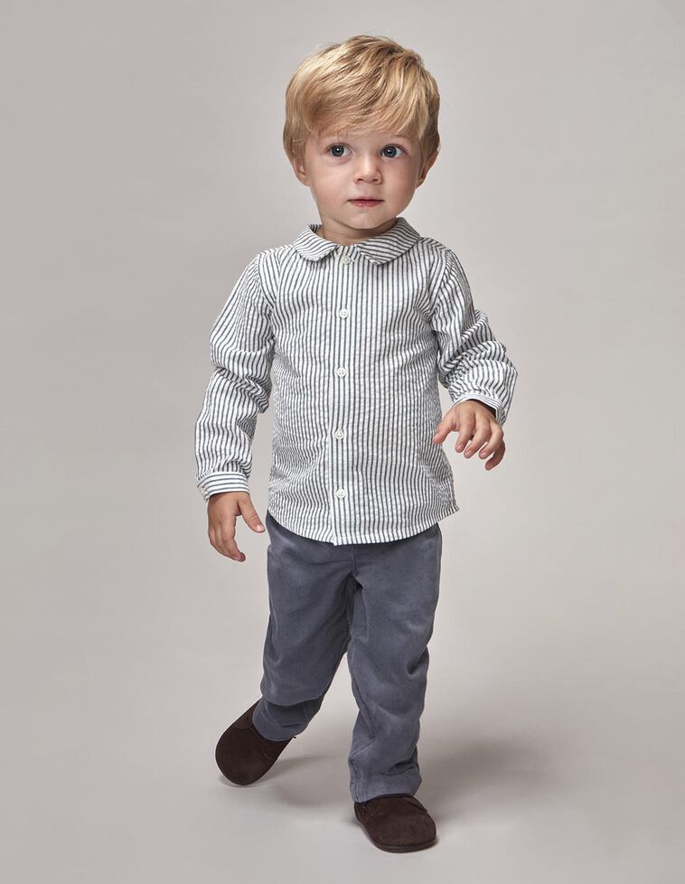 Chemise à rayures bleu clair