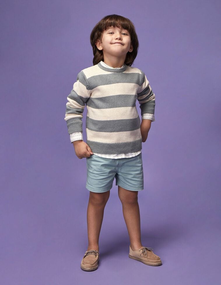 Pull rayé bleu