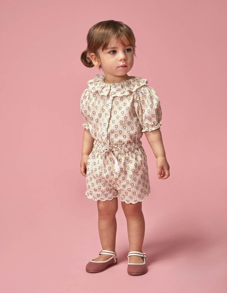Bloomers imprimés à lacets blancs
