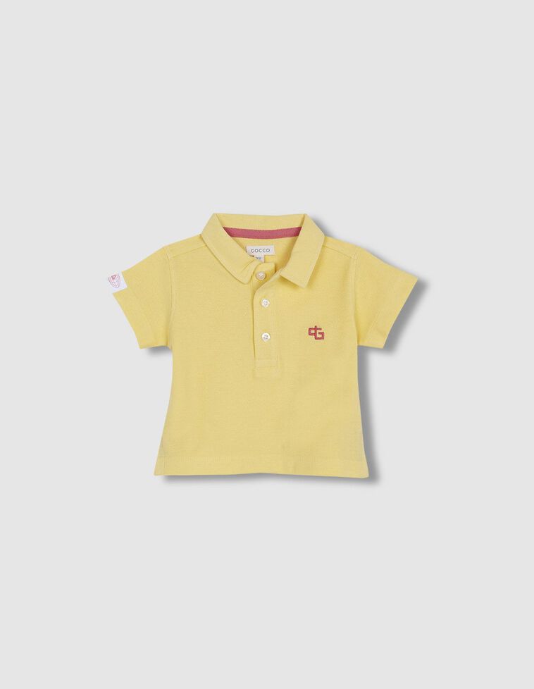 Polo jaune détails contrastés