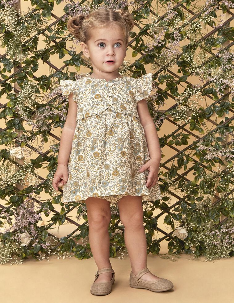 Robe en lin imprimé blanc