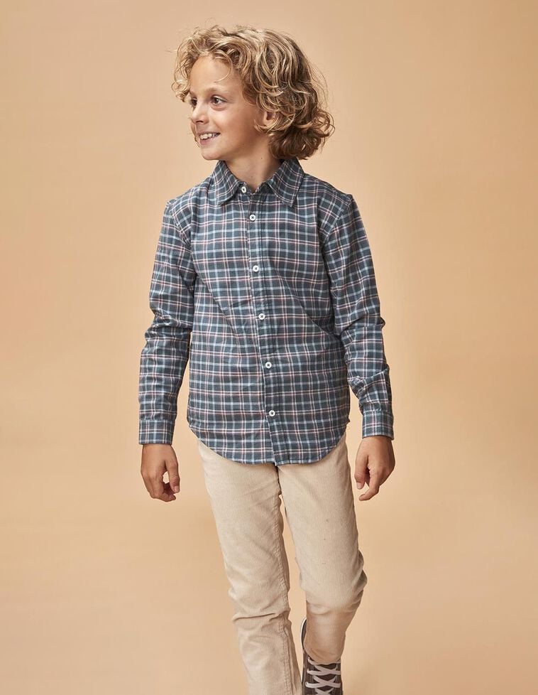 Camicia con abbottonatura lunga verde