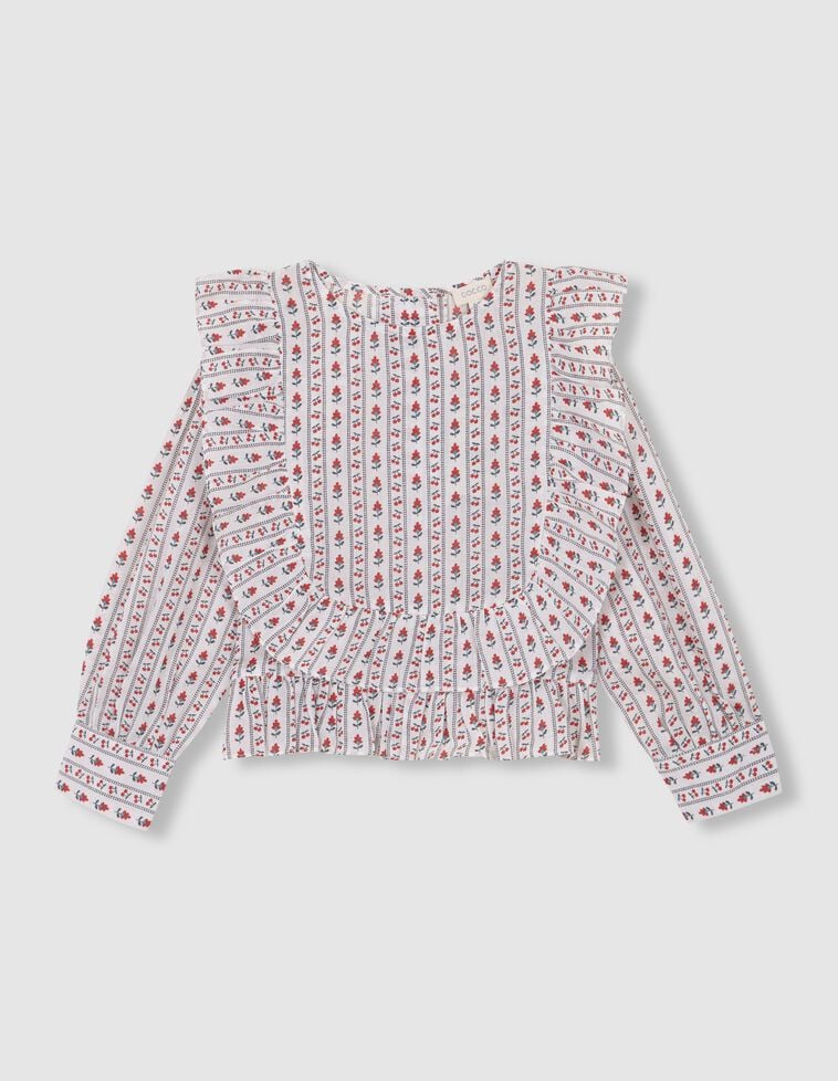 Blouse à volants rouge