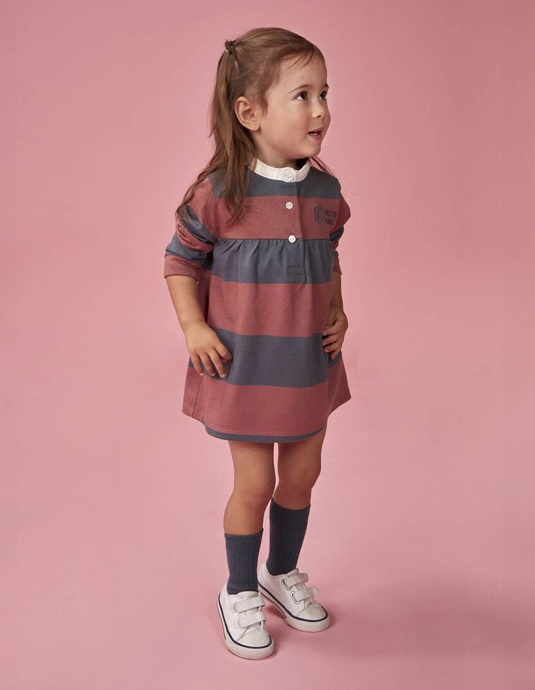 Vestido polo às riscas vermelho