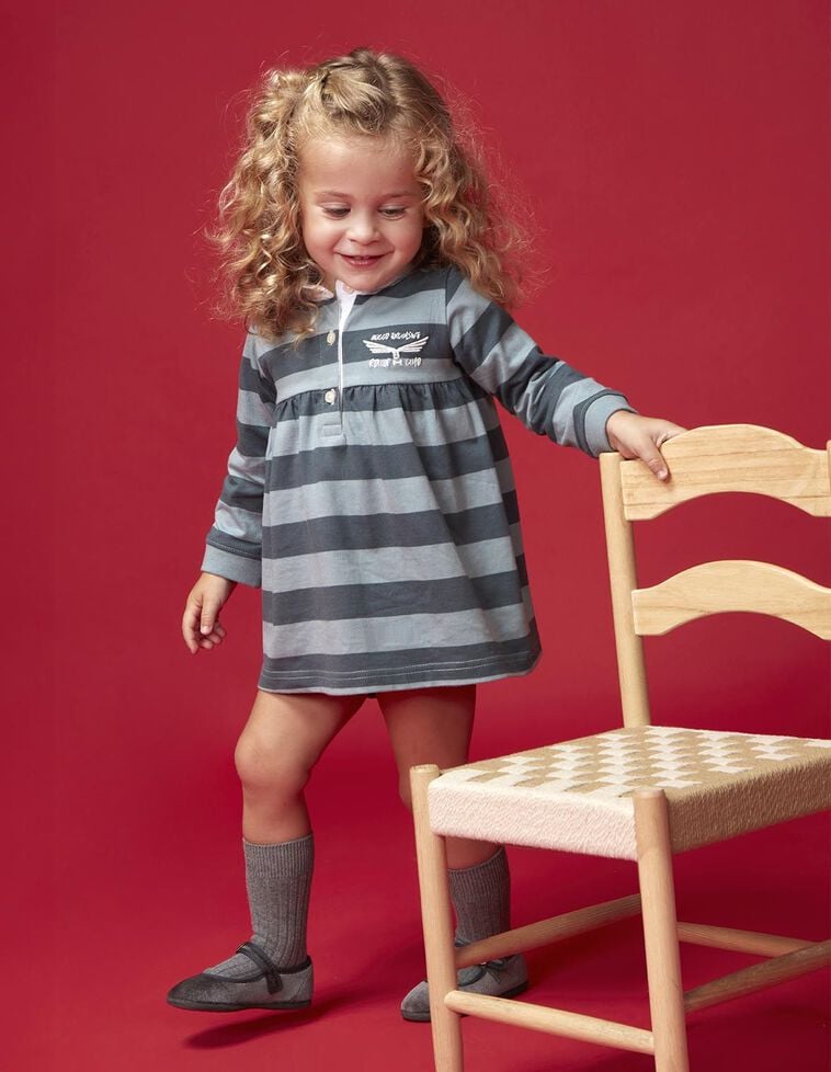 Robe polo brodée vert pétrole Robe polo brodée vert pétrole