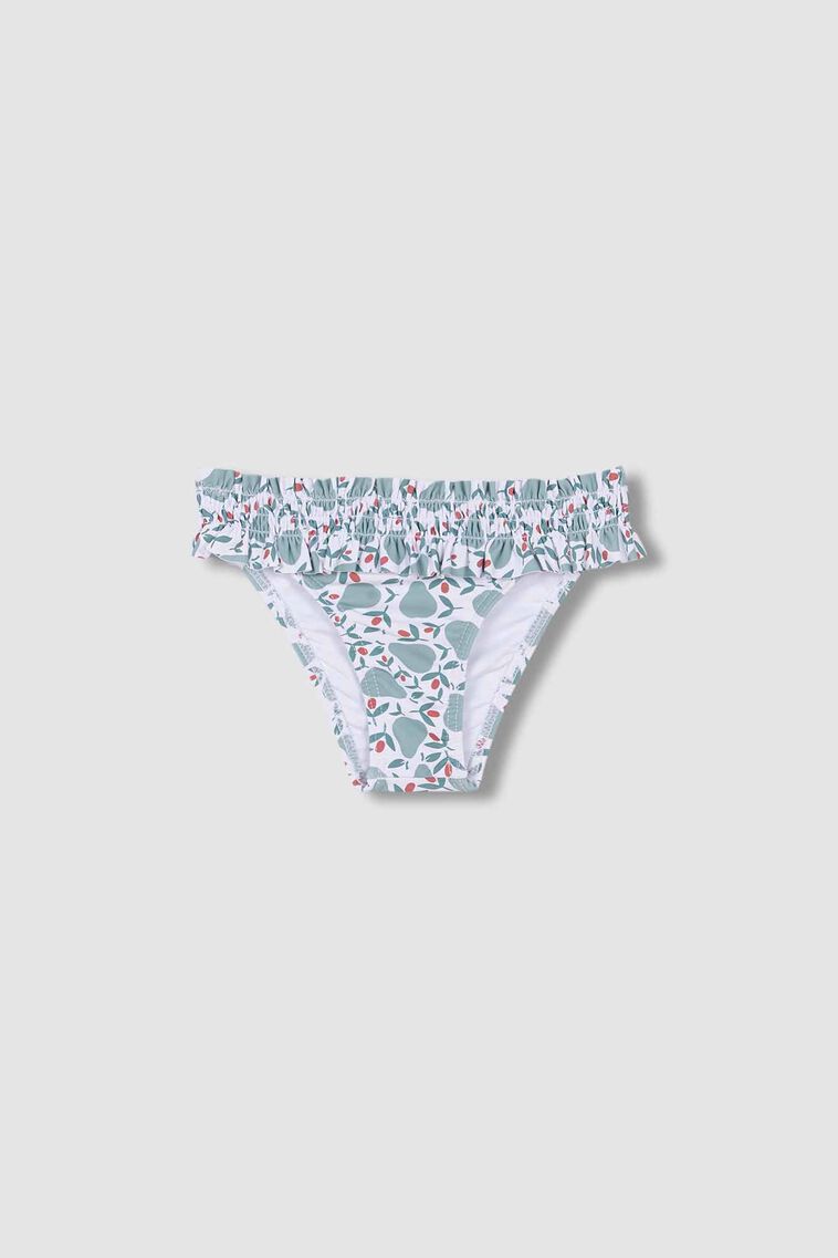 Biquini de licra com estampado de pêras  esverdeada