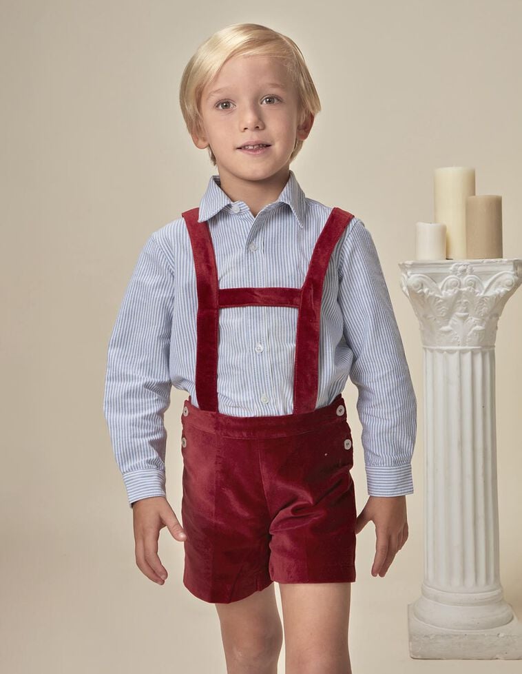 Pantaloncini in velluto bordeaux