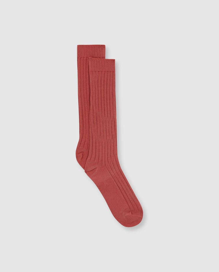 Chaussette basique en c&ocirc;tes rose