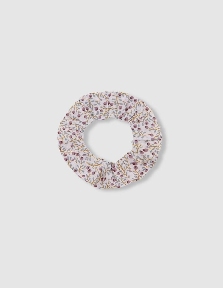 Chouchou avec fleurs lilas