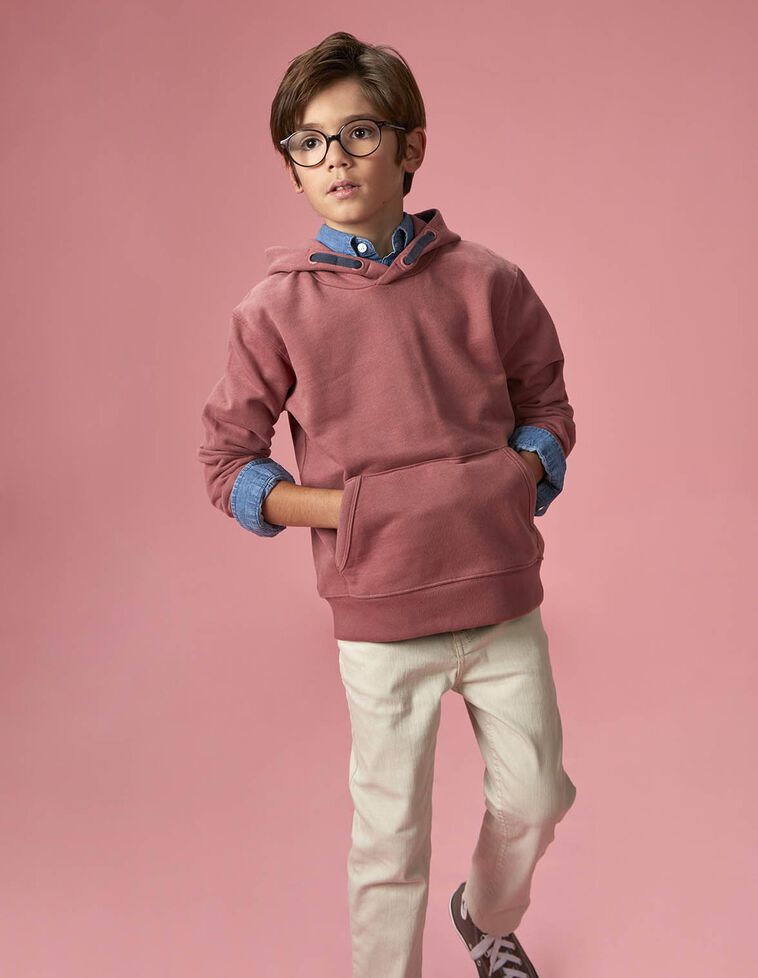 Sweat à capuche rose