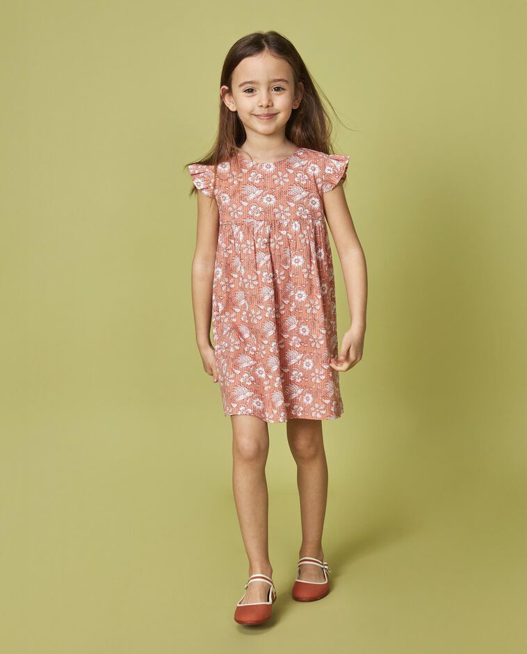 Robe &agrave; fleurs indiennes rose