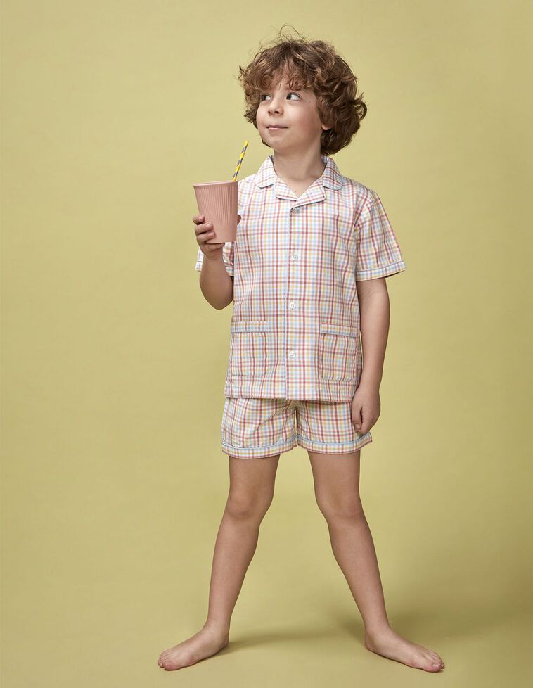 Pyjama à carreaux blanc